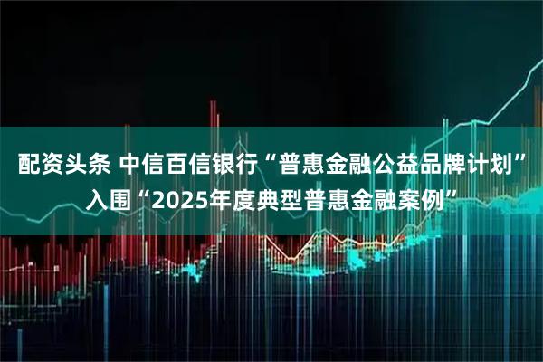 配资头条 中信百信银行“普惠金融公益品牌计划”入围“2025年度典型普惠金融案例”